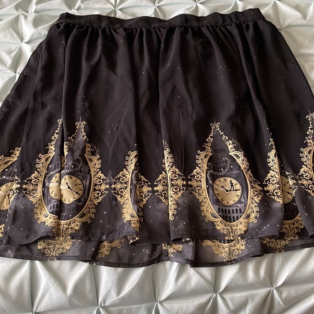 Fully lined light wheat Disney skirt with Peter Pan pattern
